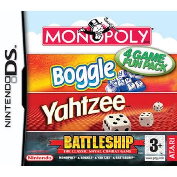 wees gegroet klei wacht Monopoly 4 Game Fun Pack - Monopoly + Boggle + Yahtzee + Battleship (DS)  kopen - €14.99